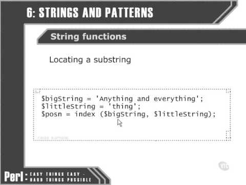 VTC Player   Perl Fundamentals, Locating a substring 1