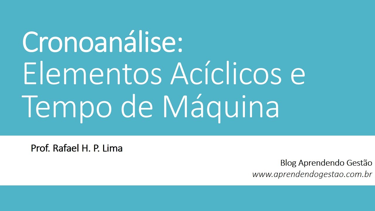 Cronoanálise: Elementos Acíclicos e Tempos de Máquina