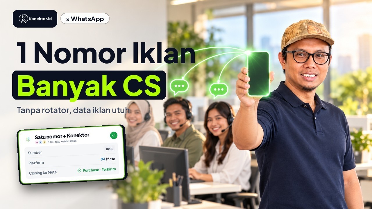 One number, many agents, no outside rotator in 1 minute (Indonesian narration)