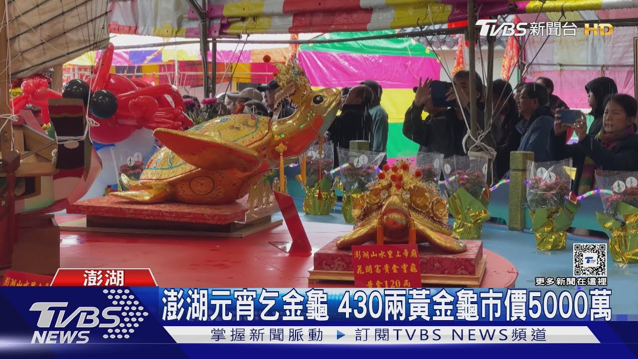 澎湖元宵乞金龜　430兩黃金龜市價5000萬