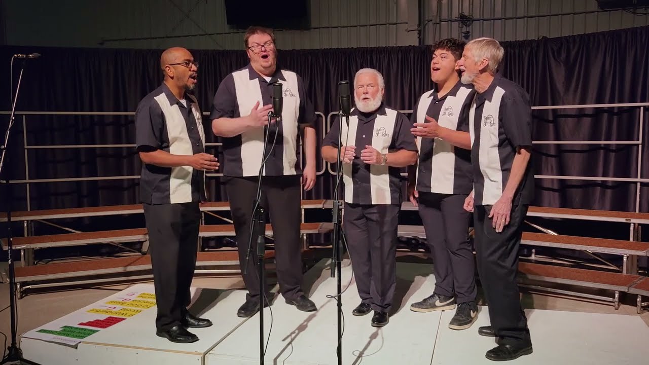 A chapter quintet singing ‘One More Song’ at the Spirit of St. Louis Chorus Spring Show 2026 in De Soto, MO.