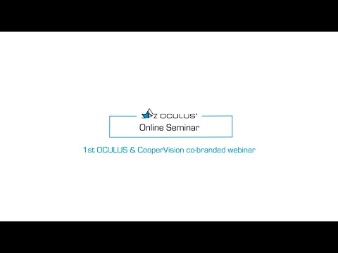 1st OCULUS & CooperVision Co-branded Webinar