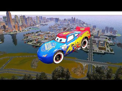 GTA IV😱 Dual Tone Lightning McQueen Car Crash Testing Ep. 1 - GTA IV Cars Mod