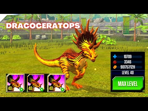 DRACOCERATOPS 3X MAX LEVEL-40 PVP BATTLE |JURASSIC WORLD: THE GAME