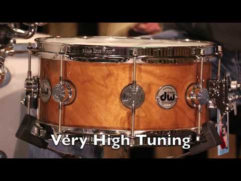 DW Collectors Snare, X-Cherry 6.5x13 Shell in Natural Lacquer