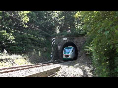 MINUETTO DIESEL  DOPPIA TRAZIONE ENTRA IN GALLERIA - 17 - 8 - 2014.