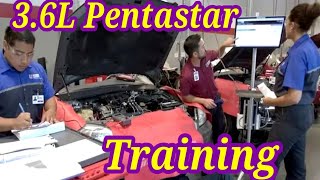Mechanic Helper Training on a V6 3.6 Pentastar Engine with a Ticking Noise.