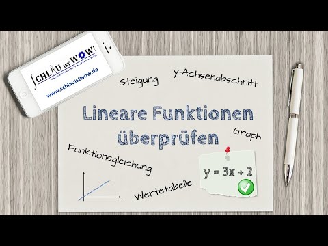 Lineare Funktion überprüfen - für Graph, Wertetabelle, Funktionsgleichung. Linear oder nicht?