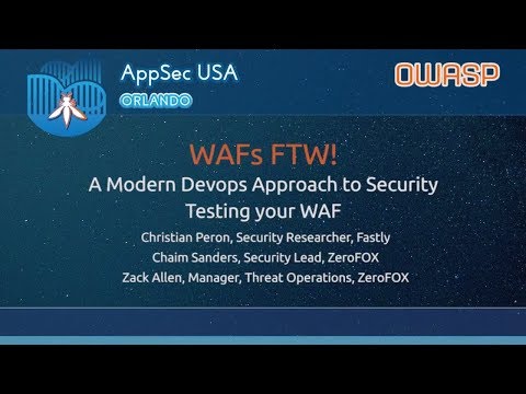 Image thumbnail for talk WAFs FTW! A modern devops approach to security testing your WAF