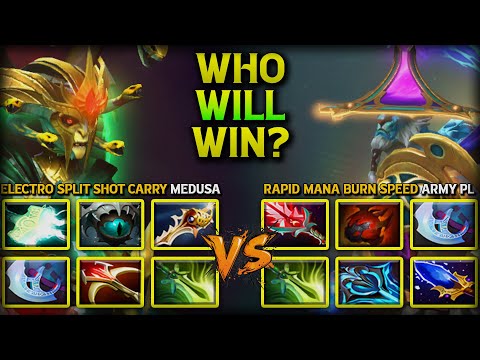 WHO WILL WIN ? | Electro Split Shot Carry Medusa Vs Rapid Mana Burn Speed Army Phantom Lancer DotA 2