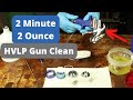 2 Minute 2 Ounce HVLP Spray Gun Cleaning Method for Turbine sprayers + gravity feed guns / Fuji T75G