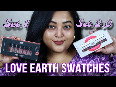 LOVE EARTH LIQUID MOUSSE LIPSTICKS| All 18 Shades on BARE SKIN| Mini Lipsticks Sets| REVIEW/SWATCHES