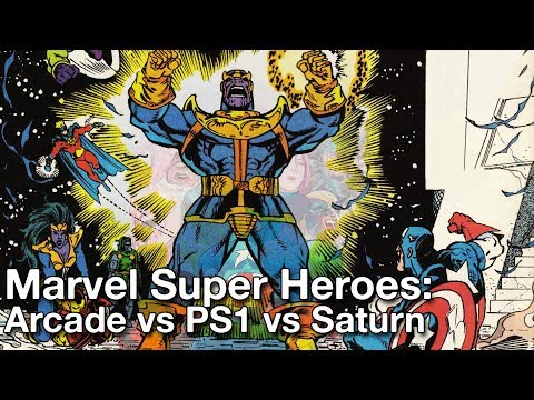 Marvel Super Heroes: Arcade vs PS1 vs Saturn Comparison