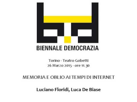 Biennale Democrazia 2015 - Discorso della Biennale - Memoria e oblio