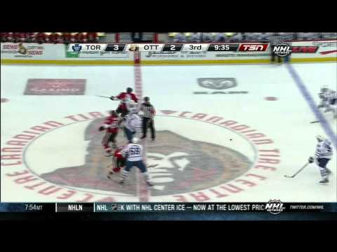 David Bolland goal 3-2 Toronto Maple Leafs vs Ottawa Senators 9/19/13 NHL Hockey