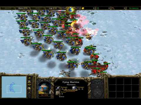 100 Flying Machine (100 Food) vs 33 Fel Orc Grunt (100 Food) Fully Upgrade 1080p