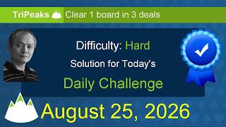 Microsoft Solitaire Collection: TriPeaks - Hard - August 25, 2026