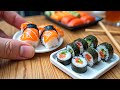How To Make Miniature Sushi ASMR Cooking Mini Food Japanese Recipe