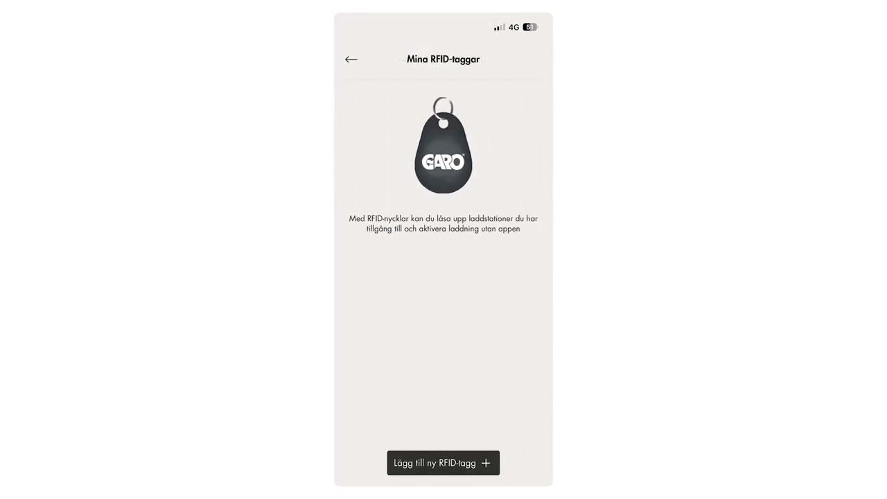 GARO Connect I Lägg till RFID tag på användare