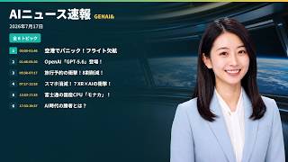 【改善版・AIニュース速報】2026年7月17日｜空港でパニック！フライト欠航・OpenAI「GPT-5.6」登場！・旅行予約の衝撃！8割削減！・スマホ消滅！？XR×AIの衝撃！ ほか