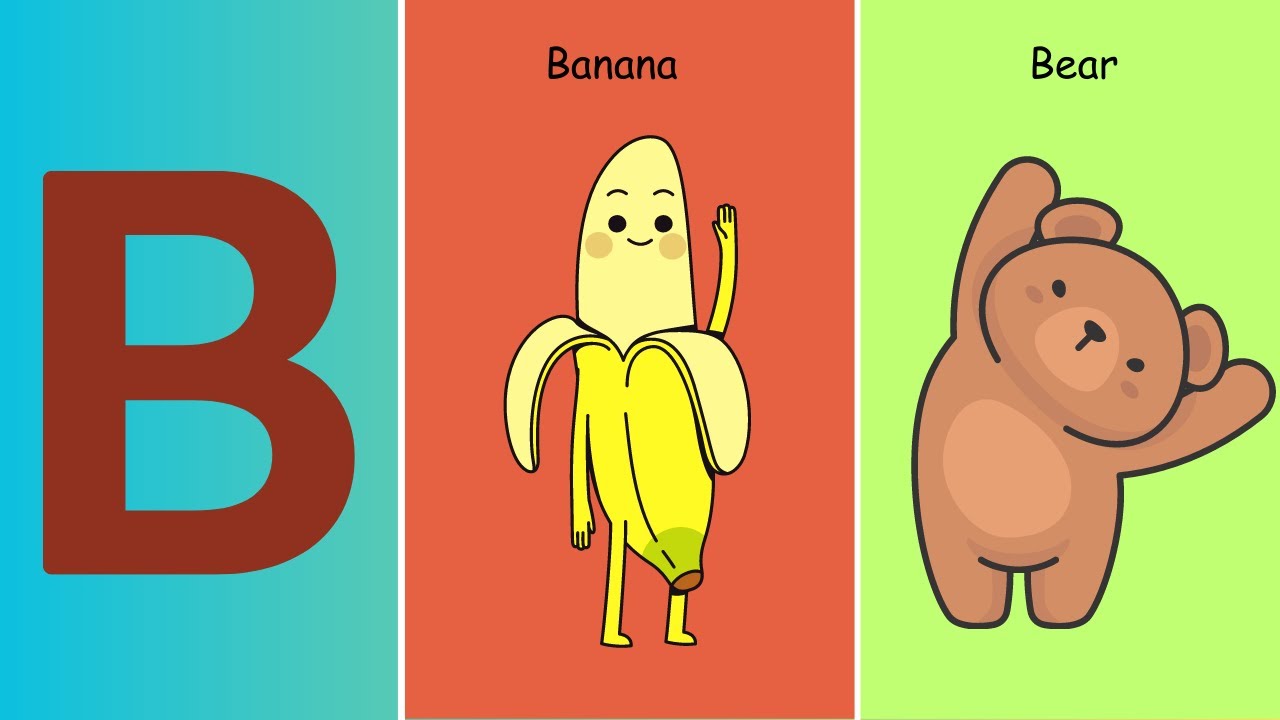 Letter B flashcards | Learn letter (B) words for kids | ABC Flashcards