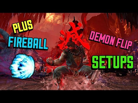 SF6 ~ Akuma PLUS Fireball SETUPS & Demon Flip SETUPS 🔥 [ SF6 Akuma SETUPS 😎]