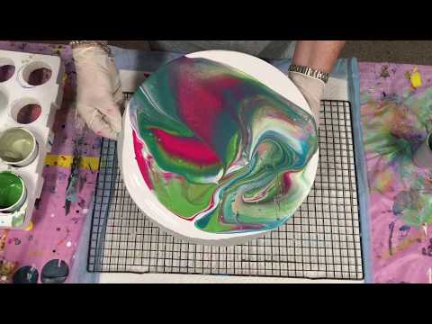 Art class today: Flipping Amazing on Kmart mdf round/ a little bit christmasy