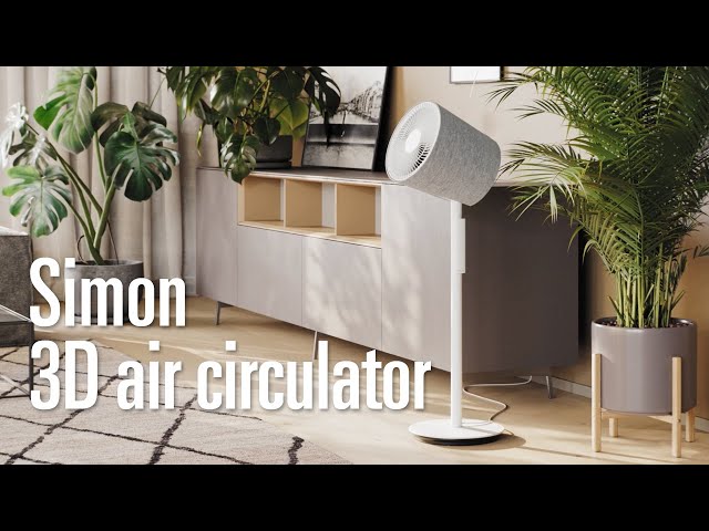 Video teaser for Stadler Form Simon 2025 –  3D air circulator for refreshment in large rooms