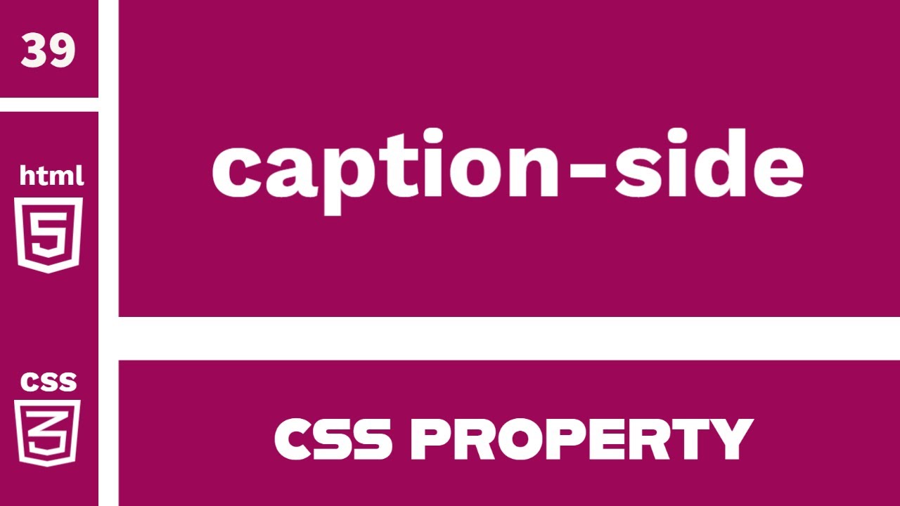 CSS Property : caption-side Explained !