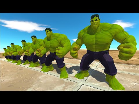 LAVABOY DEATH RUN VS DIFFERENT SIZE HULK - Animal Revolt Battle Simulator
