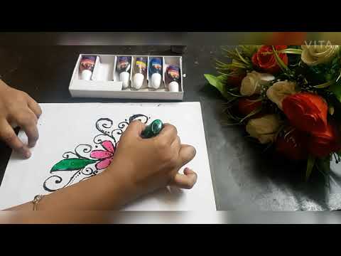 Glass painting# flower # design