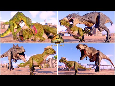 Pachycephalosaurus Hunting Animations of All Carnivore Dinosaurs 🦖 Jurassic World Evolution 2