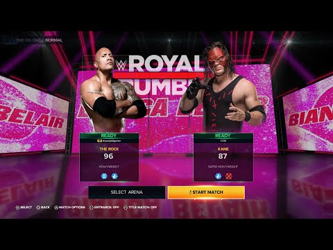 WWE 2k23 My First Ever Gameplay- The Rock Vs Kane Royal Rumble Gameplay