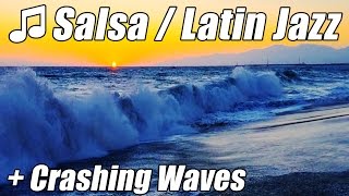 Salsa Music Latin Jazz + Crashing Waves from Hurricane Flooding LA Beach & Tourists shot on iPhone