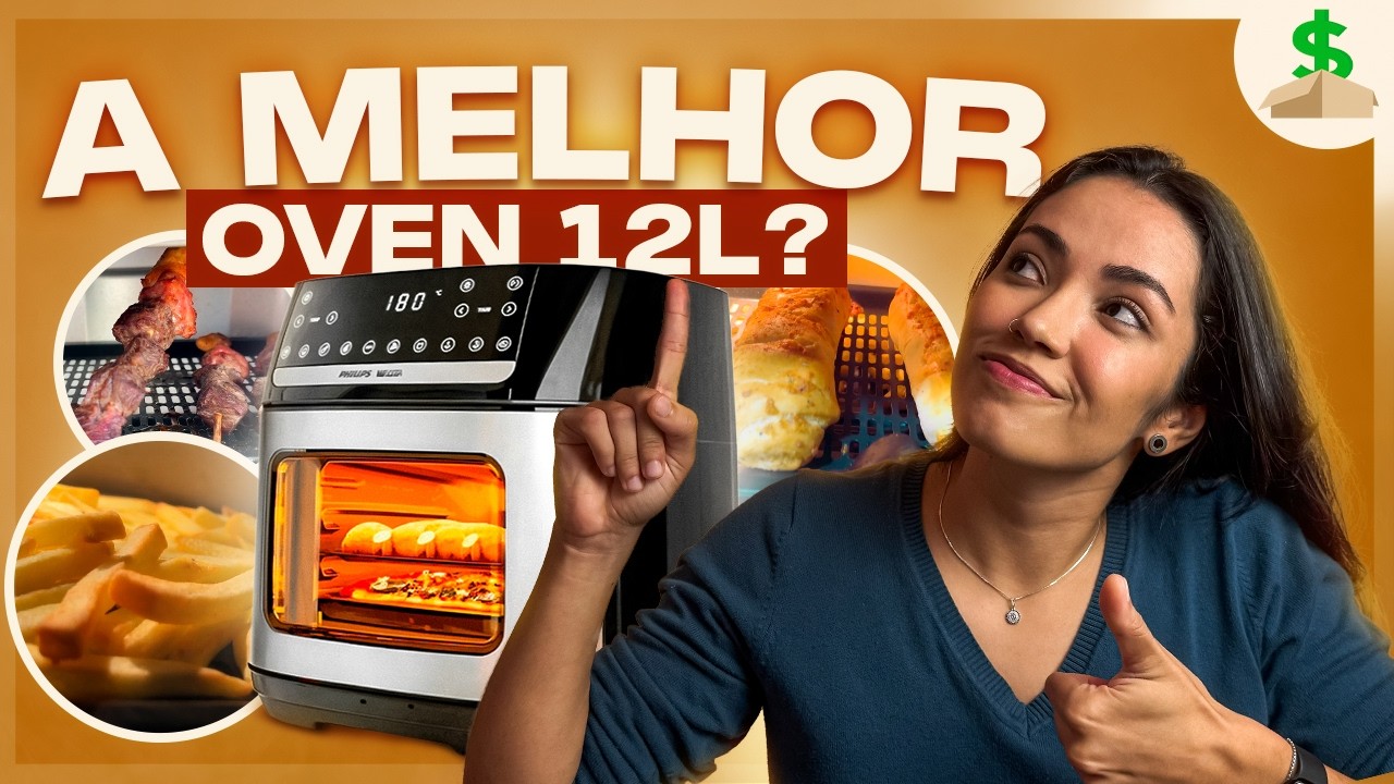 Miniatura da avaliação em vídeo de Fritadeira Airfryer Philips Walita 12 Litros