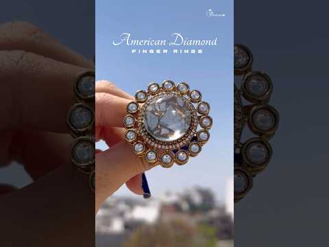 Women brass white color american diamond finger ring