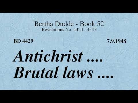 BD 4429 - ANTICHRIST .... BRUTAL LAWS ....