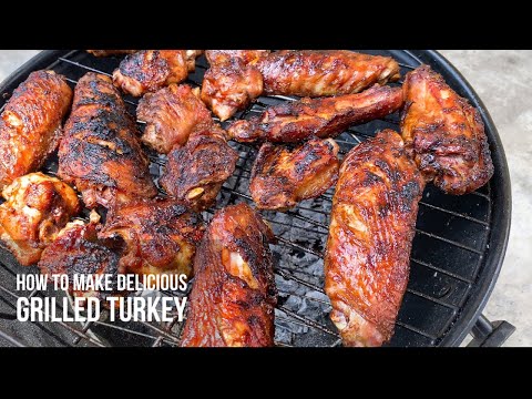 THE TASTIEST CHARCOAL GRILLED TURKEY | PARTY STYLE BBQ  | HOW TO GRILL TURKEY