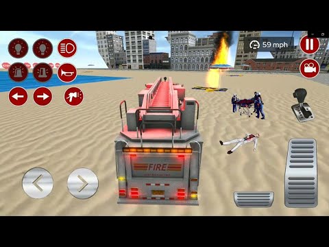 Real Fire Fighting Van Driving Simulator - 911 Engine rescue Car Driving Simulator