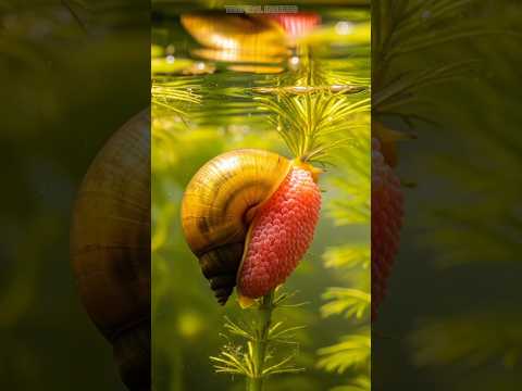 golden apple snail egg laying process🐌