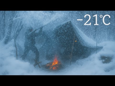 Surviving the Frozen Hell at -21°C | Winter Camping in a Blizzard
