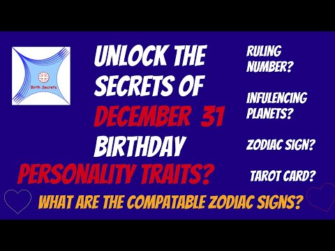 December 31 birthday personality & compatibility #zodiac #astrology #numerology #tarotcard #planets