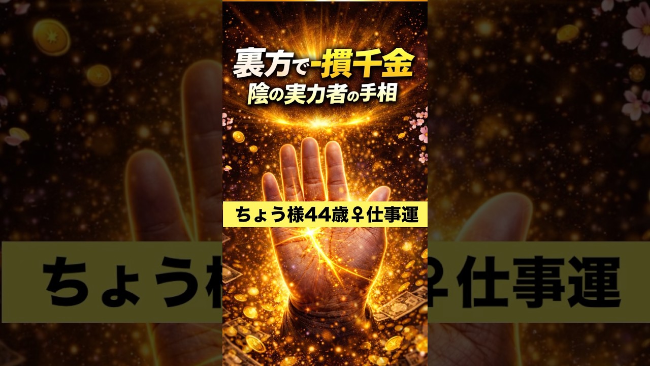 【手相】裏方で一攫千金 #手相  #手相占い  #占い  #女性  #40代  #50代