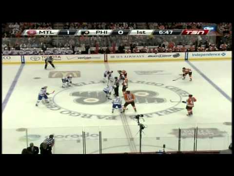 Alexei Emelin goal 1-0 April 3 2013 Montreal Canadiens vs Philadelphia Flyers NHL Hockey
