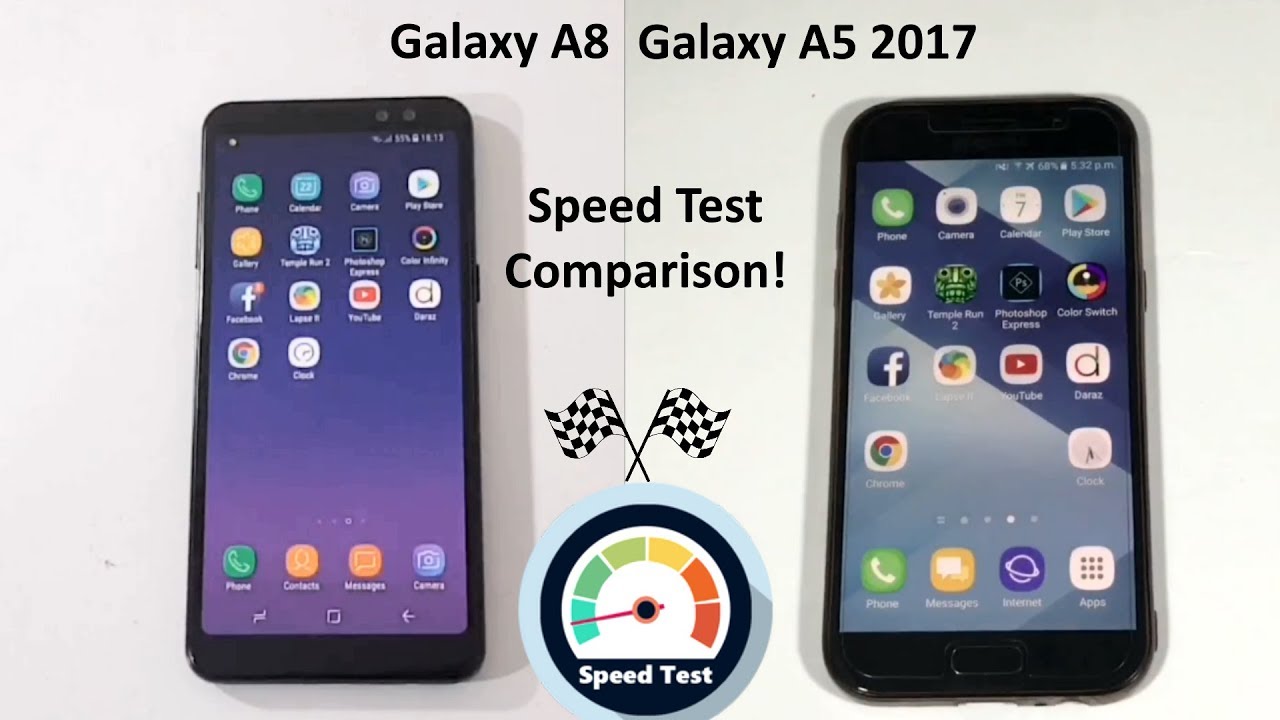 Samsung Galaxy A8 2018 Vs Galaxy A5 2017 Speed Test Comparison!