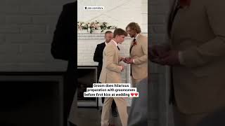 Groom does hilarious preparation with groomsmen before first kiss at wedding ❤️❤️