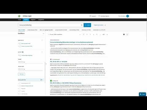 InView Legal: Zoek en gebruik de filters om snel tot het gewenste resultaat te komen