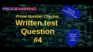 Written Test Question Series - Question 4