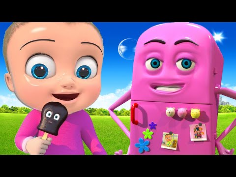 Robo Refrigerator Fun with Family - BillionSurpriseToys Nursery Rhymes, Kids Songs