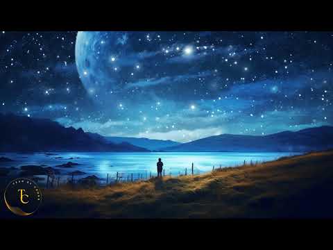 Enchanted pool in the spring forest at night - Crickets, Gentle Water, Light Wind Sounds for Relax